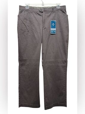 Lee Women’s NEW Straight Leg Pants Slacks Brown Size 18 Short Elastic Waist Band